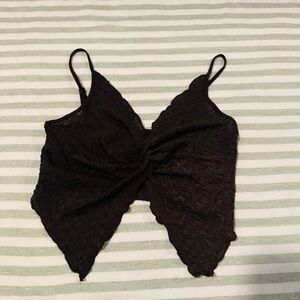 Elegant Brown Lace Women's Top